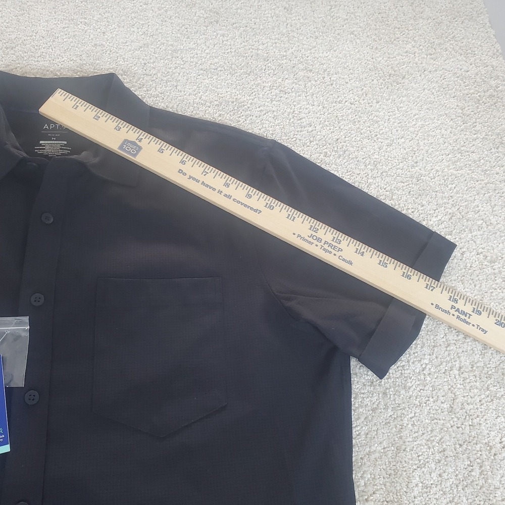 APT. 9 Men's Button Up Shirt Size M SLIM Black Short Sleeve NWTGS - Picture 5 of 11
